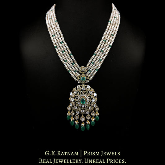 18K Gold and Diamond Polki Open Setting victorian-finish Pendant - G. K. Ratnam
