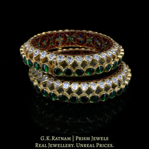 18k Gold and Diamond paunchi-inspired Polki Bangle Pair