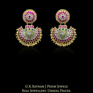 23k Gold and Diamond Polki Pankhi Necklace Set