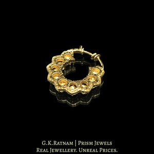 18k Gold and Diamond Polki Open Setting Nose Ring (Nath)