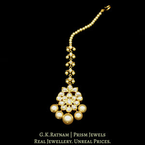 18k Gold and Diamond Polki Maang Tika with syndicate uncut diamonds