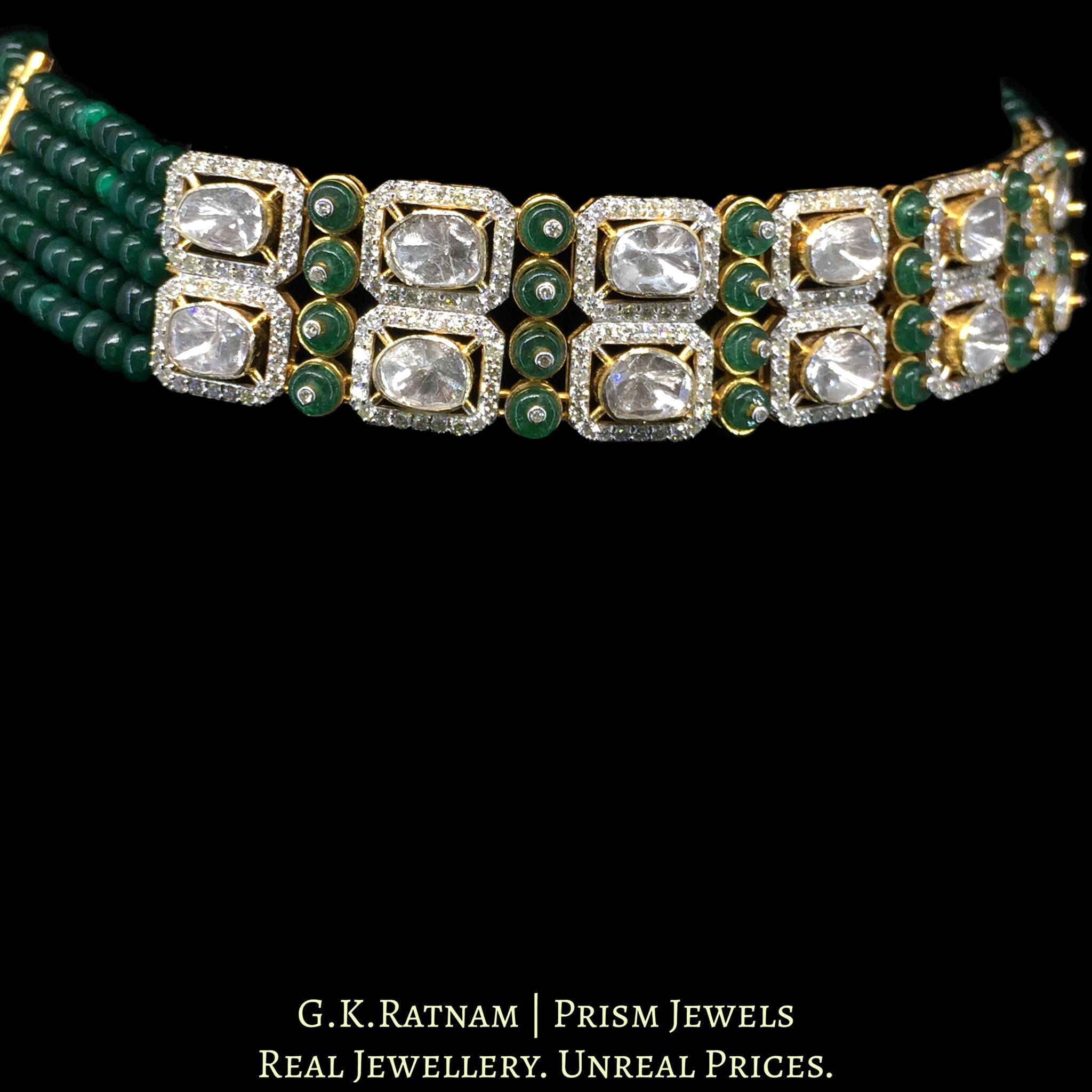 14k Gold and Diamond Polki Open Setting Choker / Bracelet