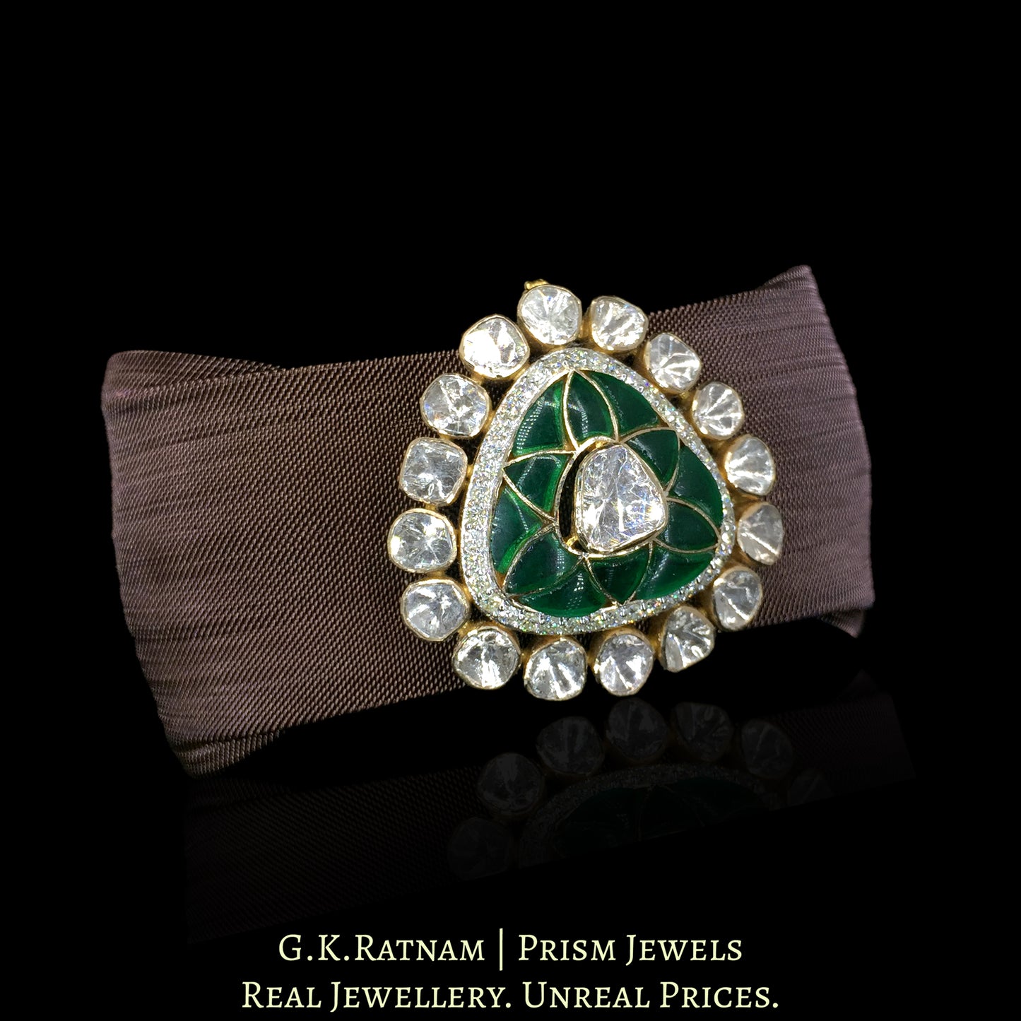 14k Gold and Diamond Polki Open Setting Ring / Bracelet / Choker - G. K. Ratnam