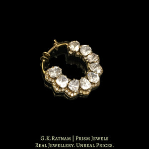 18k Gold and Diamond Polki Open Setting Nose Ring (Nath)