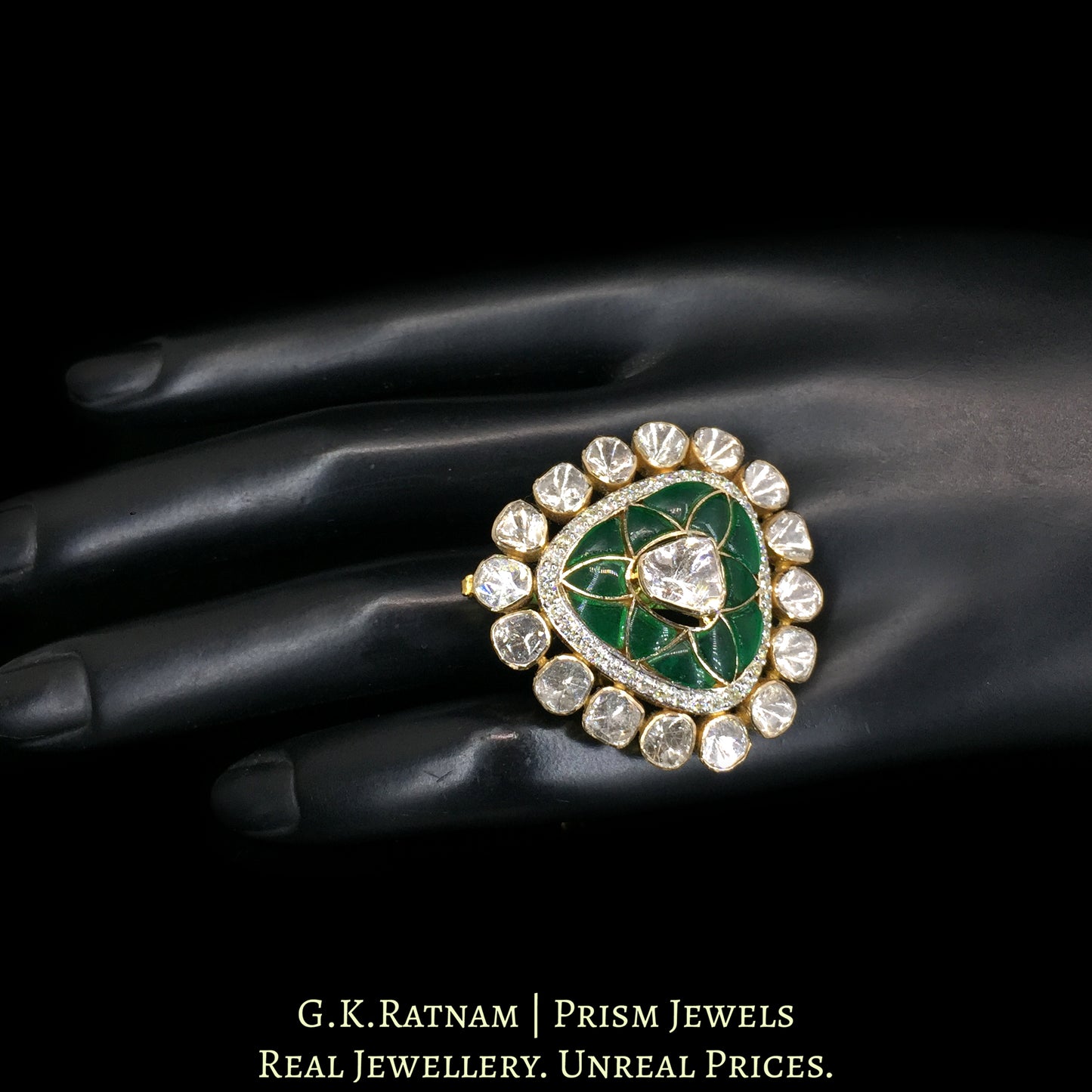 14k Gold and Diamond Polki Open Setting Ring / Bracelet / Choker - G. K. Ratnam