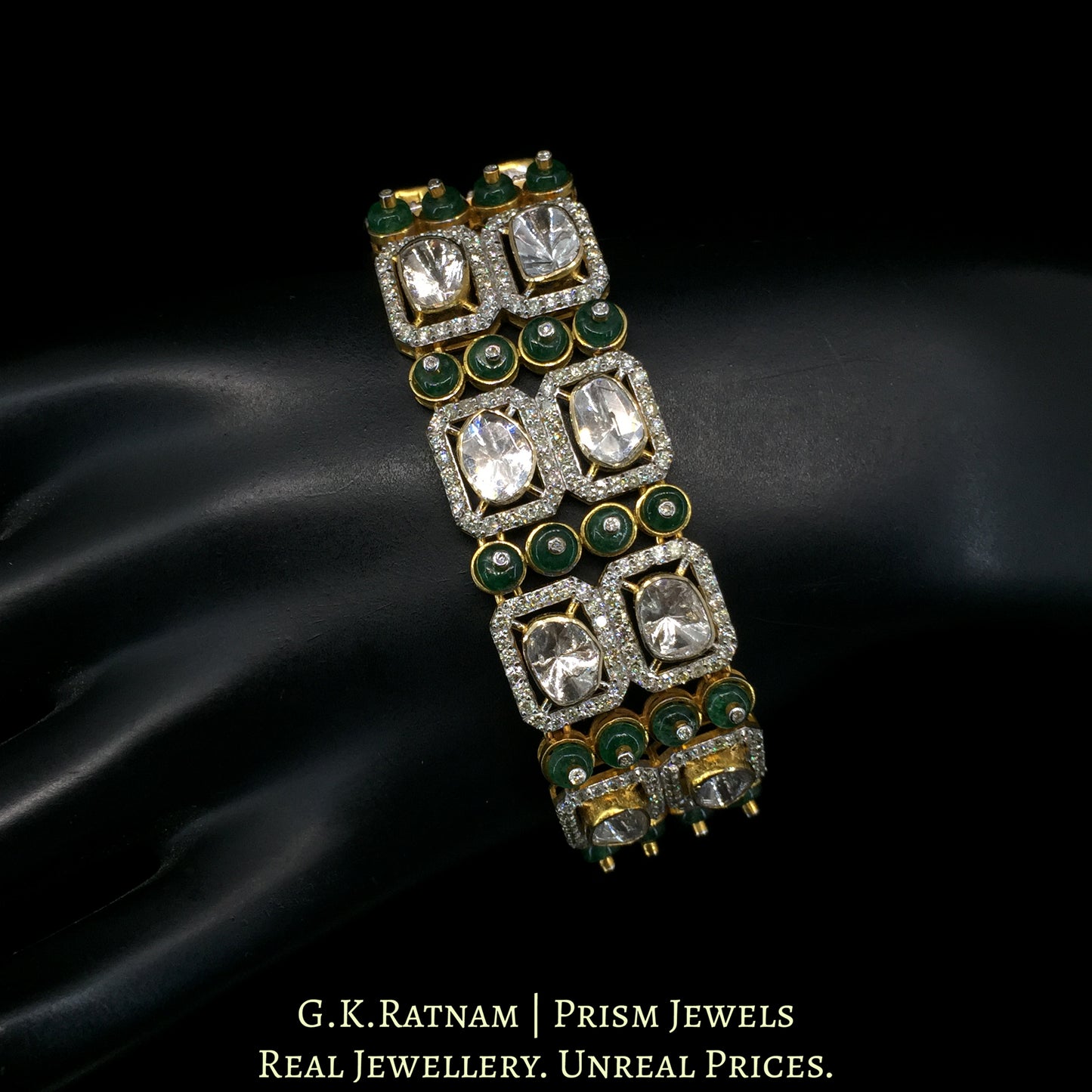 14k Gold and Diamond Polki Open Setting Choker / Bracelet
