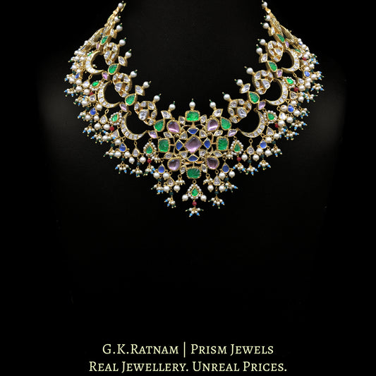 18k Gold and Diamond Polki Necklace Set - G. K. Ratnam