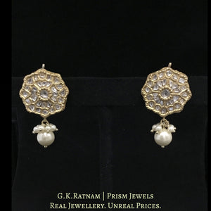23k Gold and Diamond Polki all-uncut floral Pendant Set with Patrihaar / Ranihaar