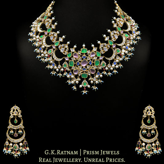 18k Gold and Diamond Polki Necklace Set - G. K. Ratnam