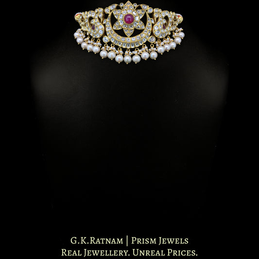 18k Gold and Diamond Polki antique-finish Choker Necklace - G. K. Ratnam