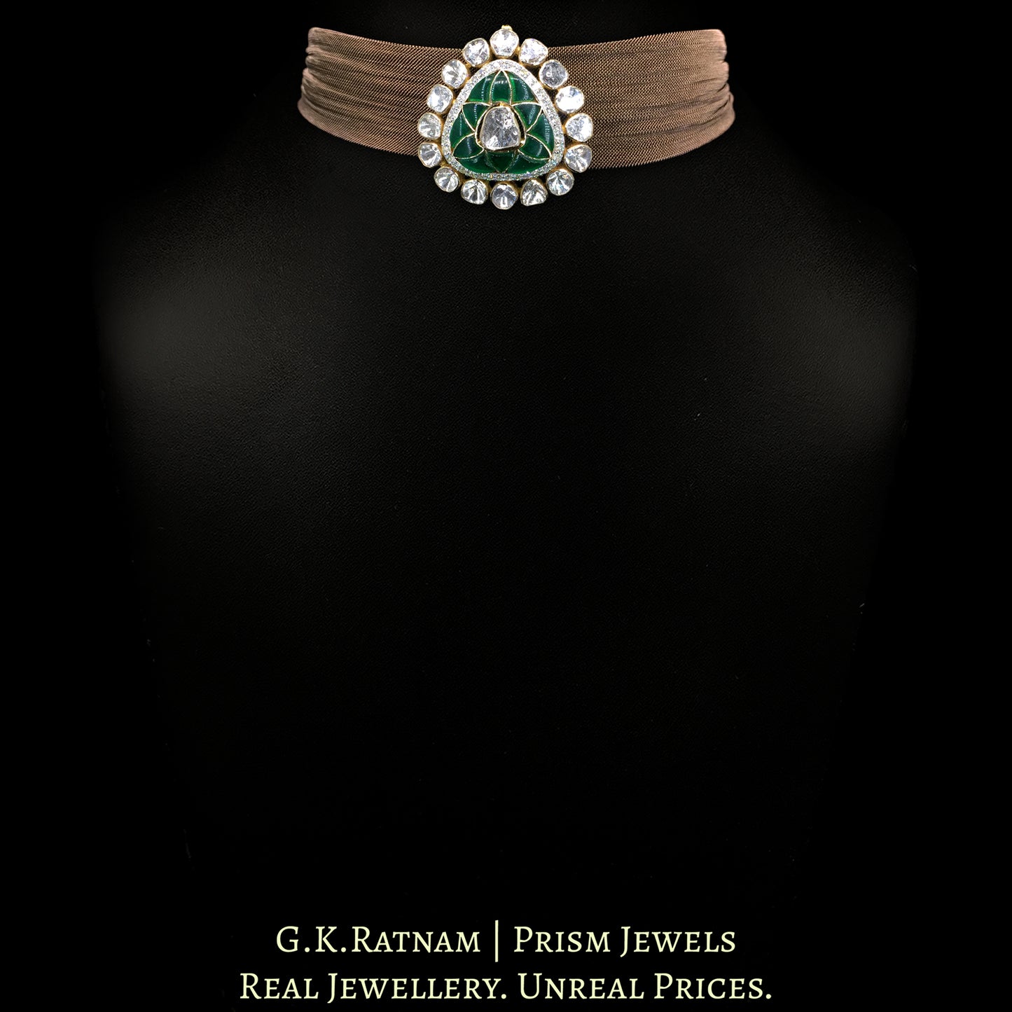14k Gold and Diamond Polki Open Setting Ring / Bracelet / Choker - G. K. Ratnam