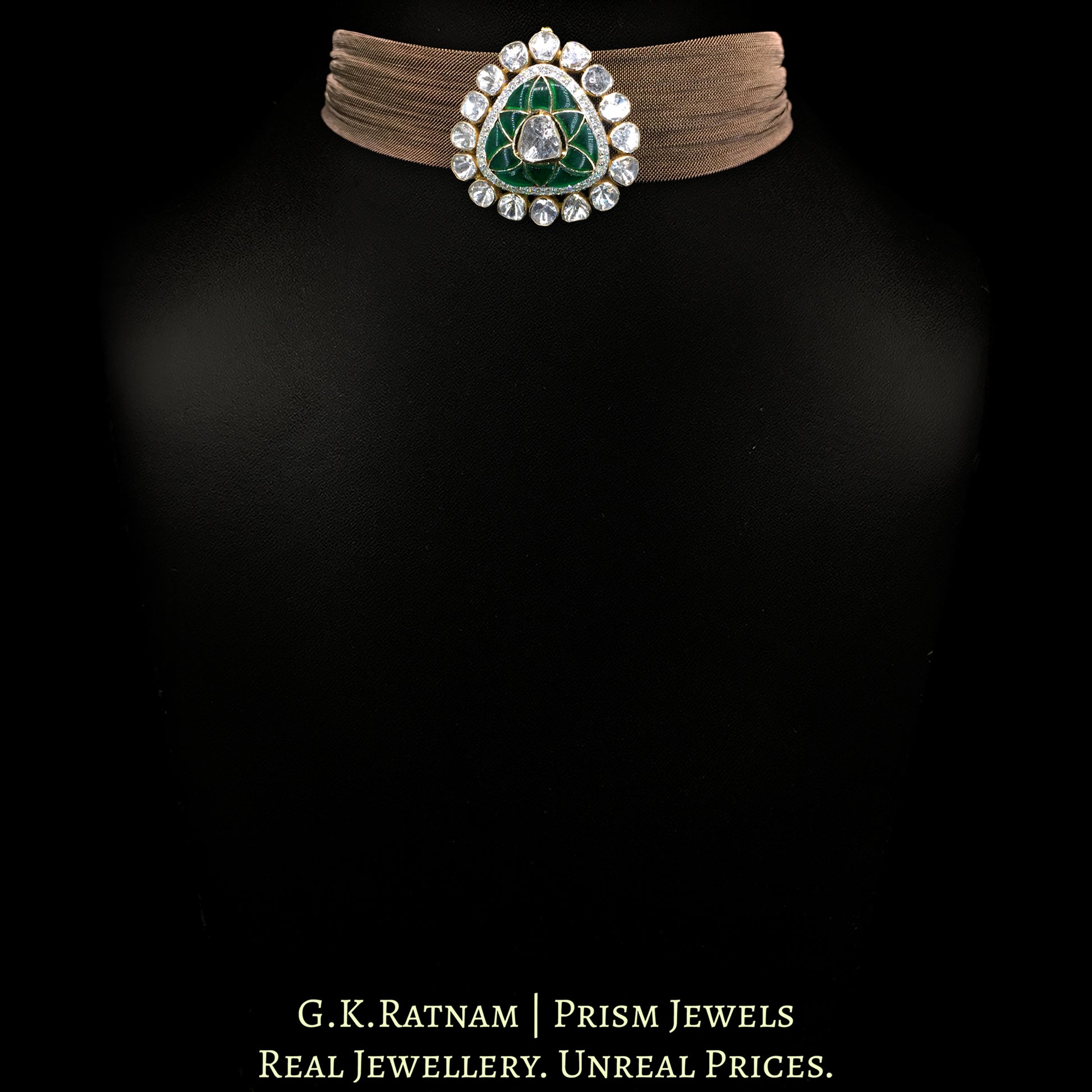 14k Gold and Diamond Polki Open Setting Ring / Bracelet / Choker - G. K. Ratnam