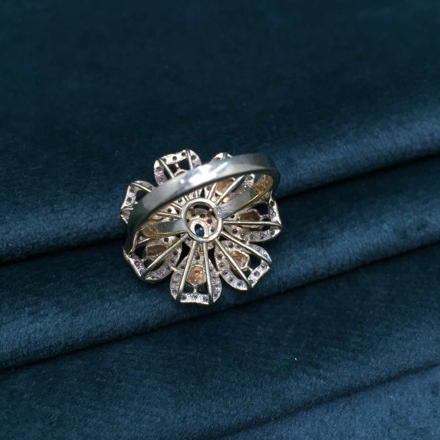 925 Silver victorian-finish floral Ring