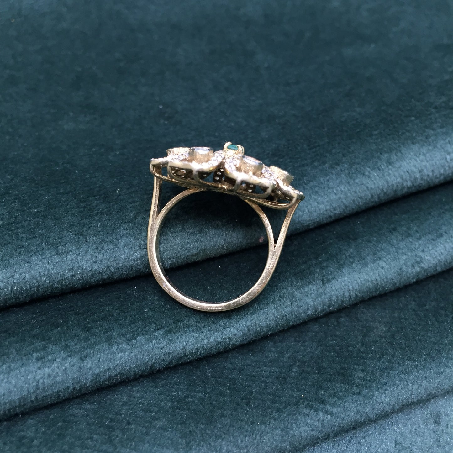 925 Silver victorian-finish floral Ring