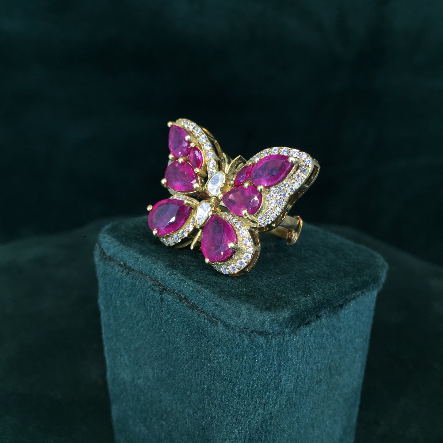 925 Silver victorian-finish Butterfly Ring