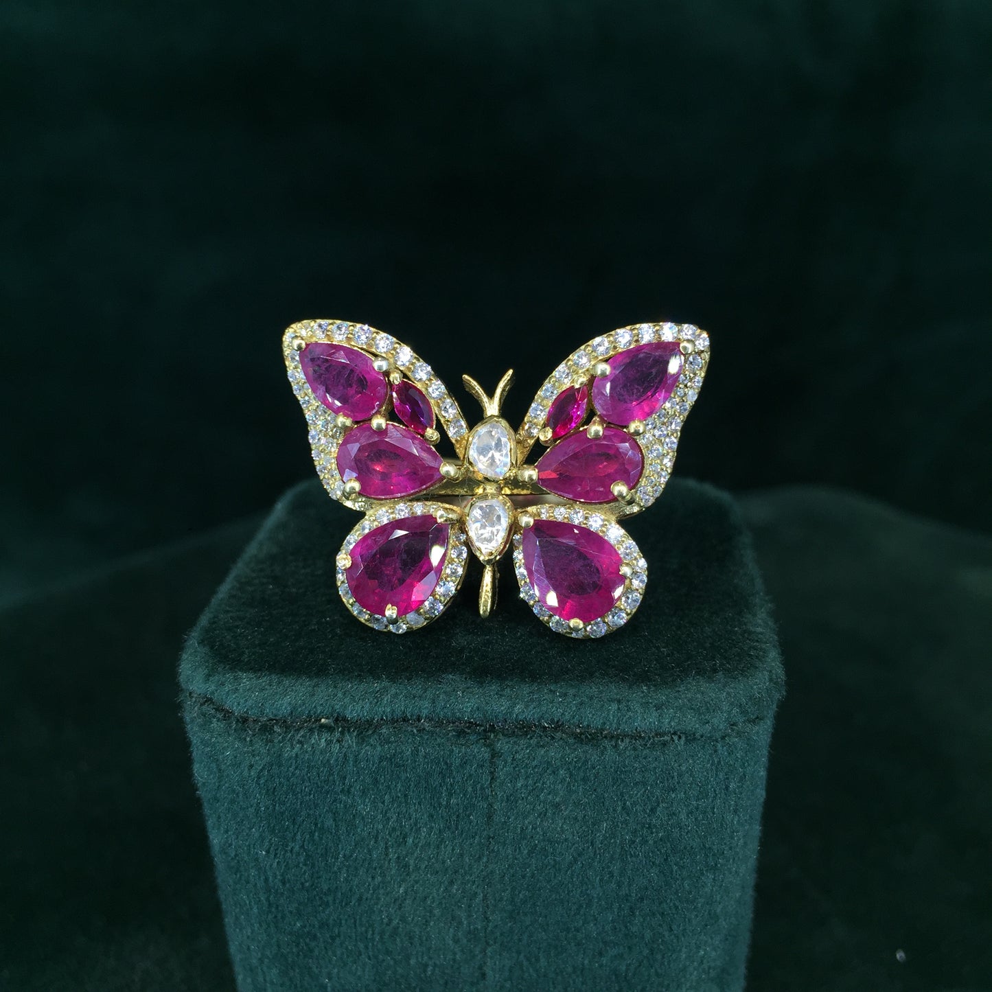 925 Silver victorian-finish Butterfly Ring