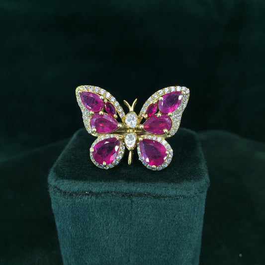 925 Silver victorian-finish Butterfly Ring