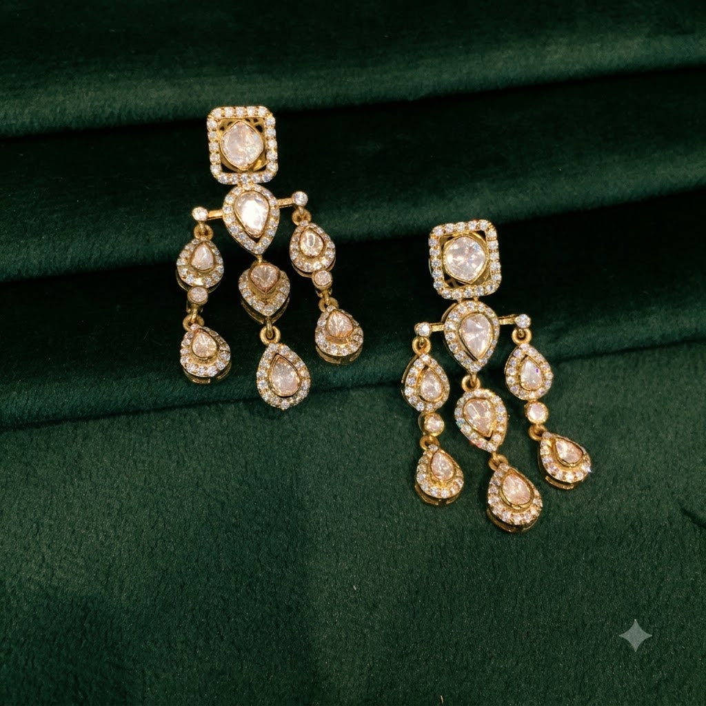 925 Silver Long Earring Pair