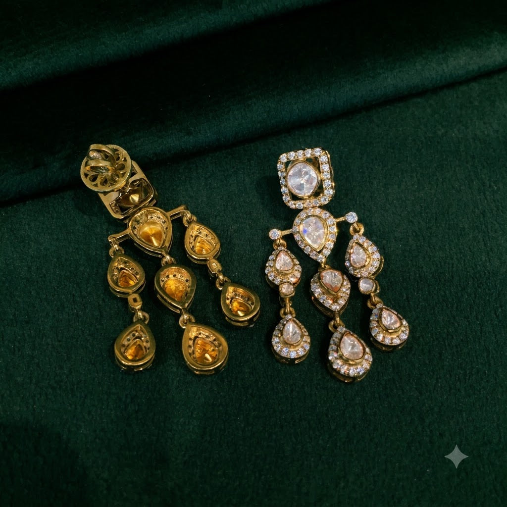 925 Silver Long Earring Pair