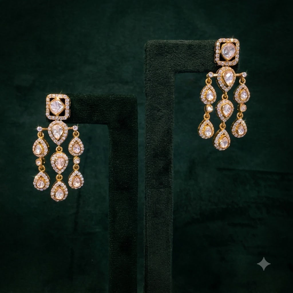 925 Silver Long Earring Pair