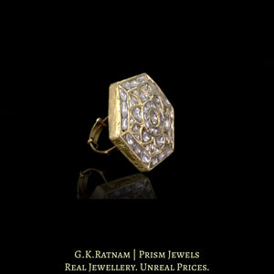 23k Gold and Diamond Polki Octagonal Ring