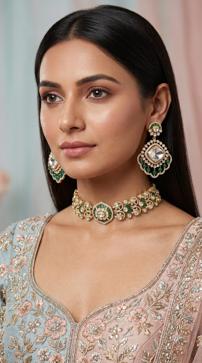 925 Silver Choker Necklace Set