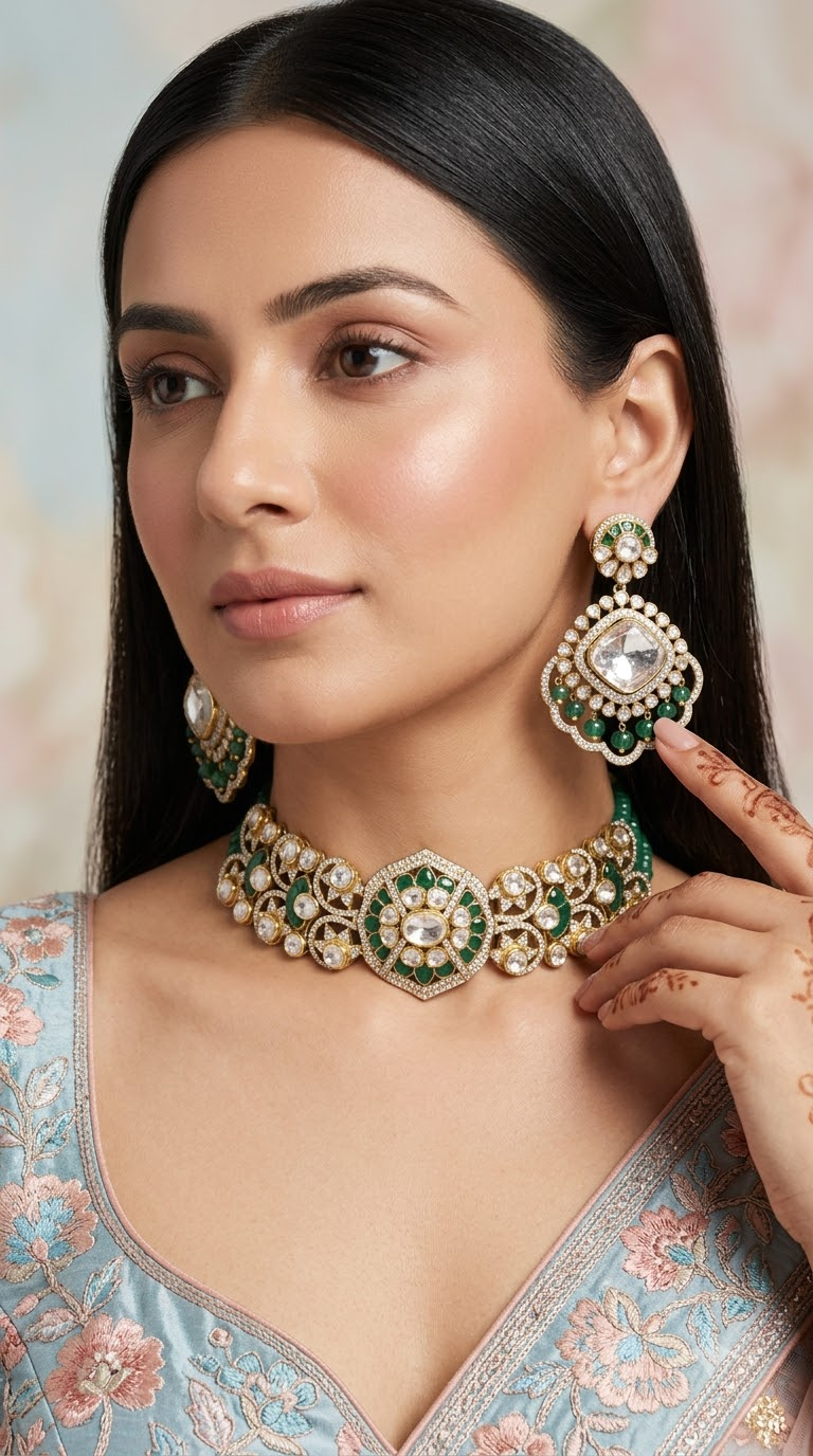 925 Silver Choker Necklace Set