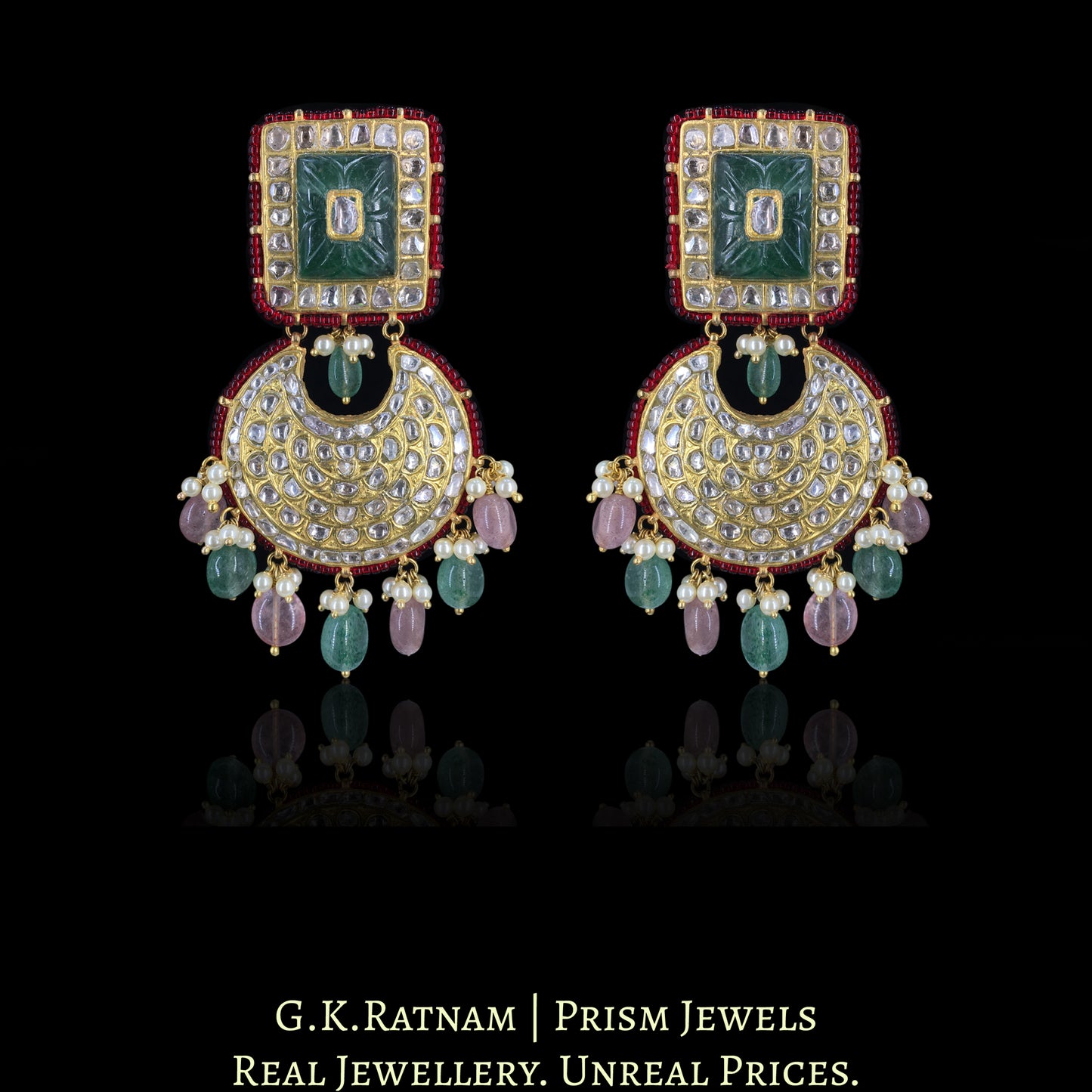 23k Gold and Diamond Polki Long Necklace Set