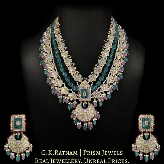 23k Gold and Diamond Polki Long Necklace Set