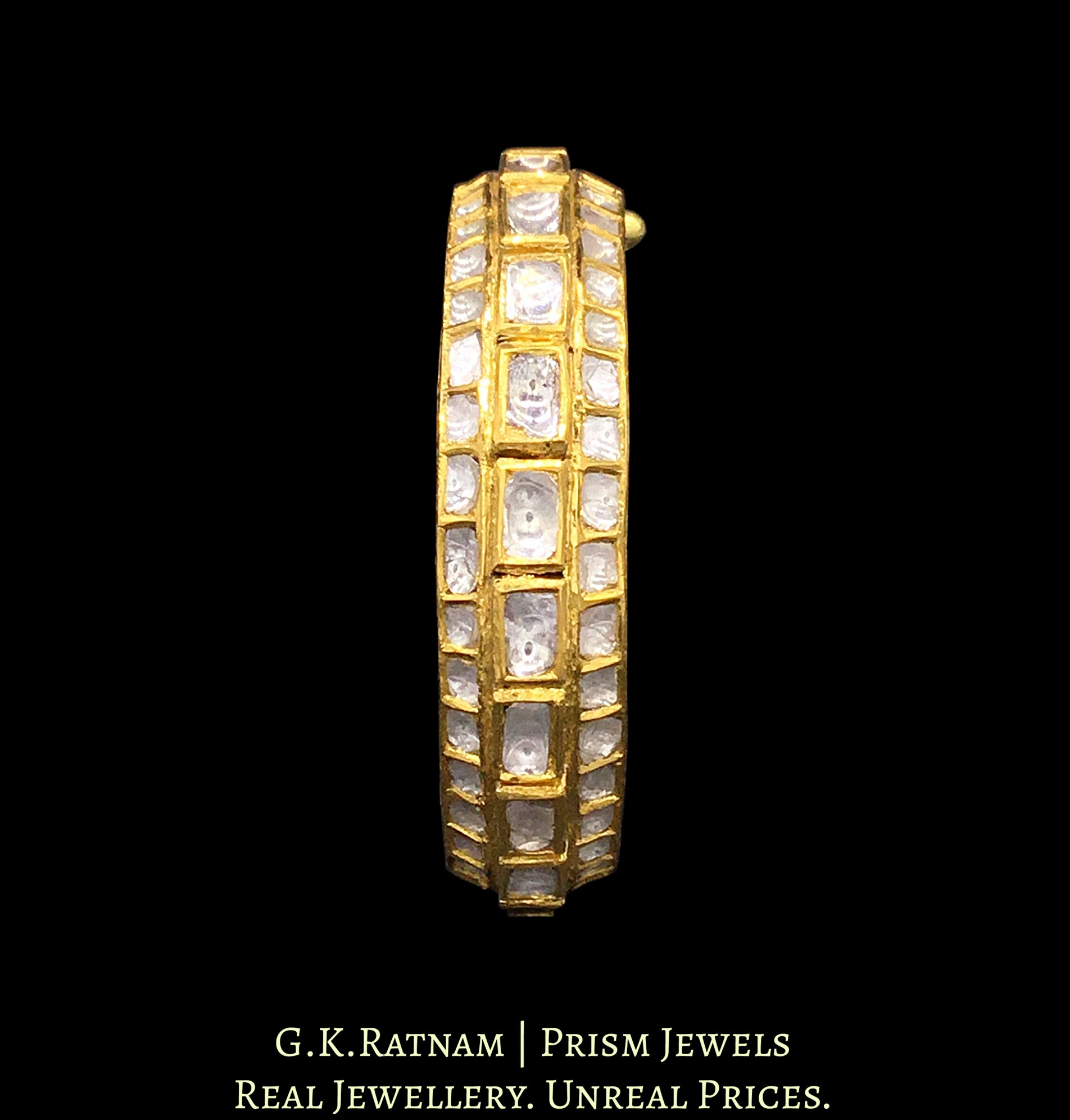 18k Gold and Diamond Polki Bangle with 3-D setting - G. K. Ratnam