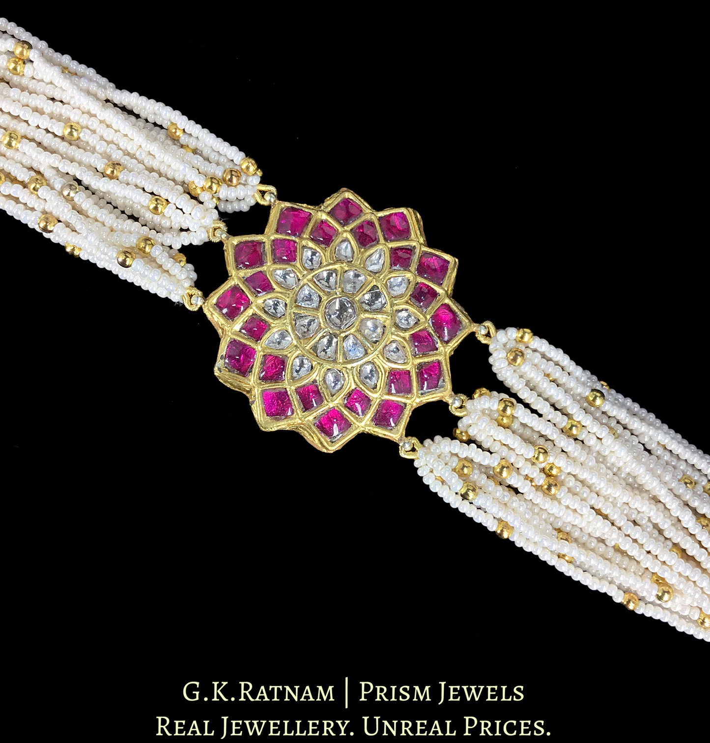 23k Gold and Diamond Polki watch-style Bracelet