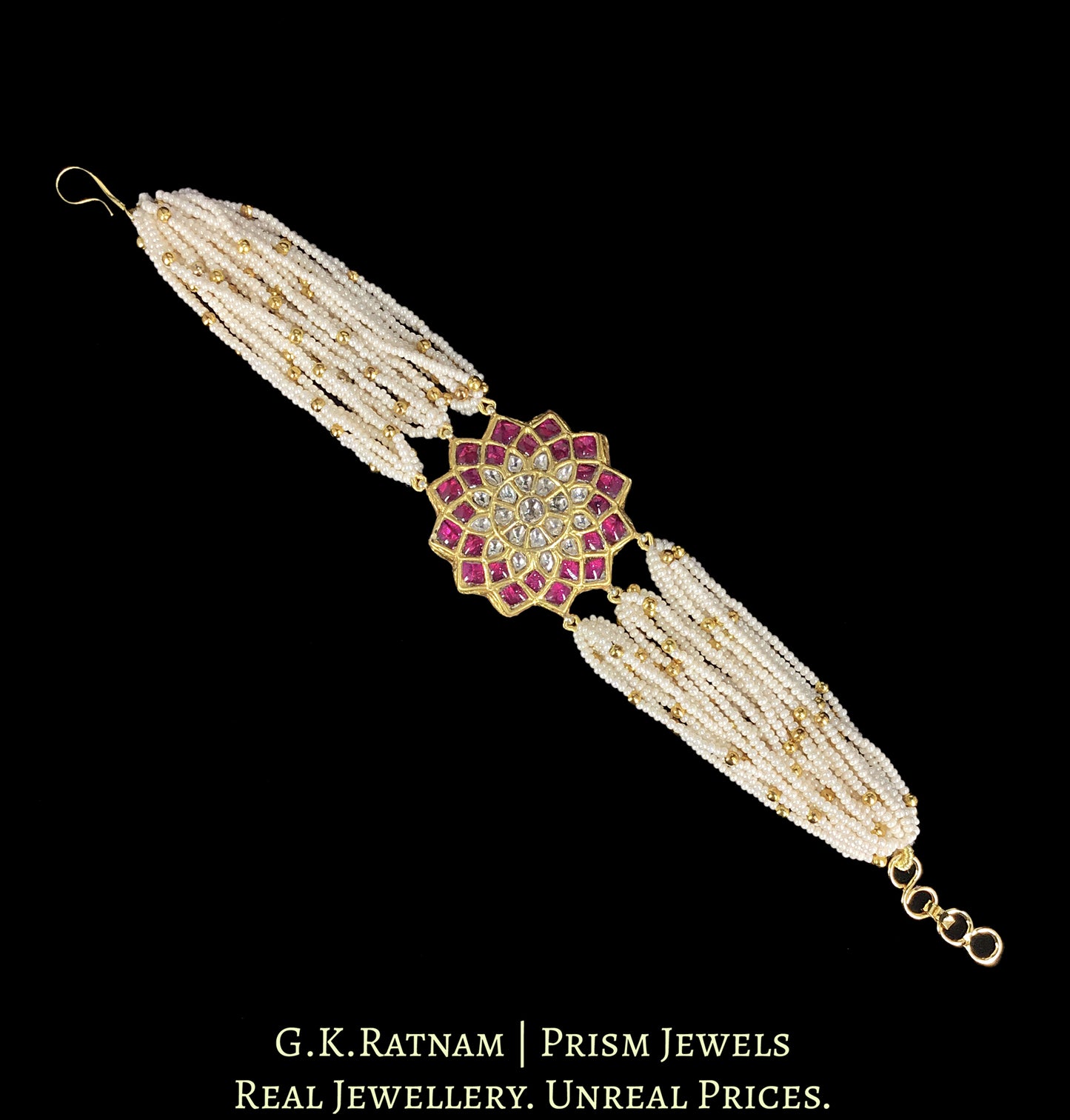 23k Gold and Diamond Polki watch-style Bracelet