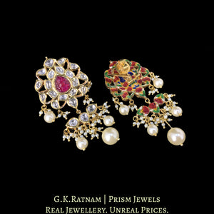 18k Gold and Diamond Polki Navratna Choker Necklace Set