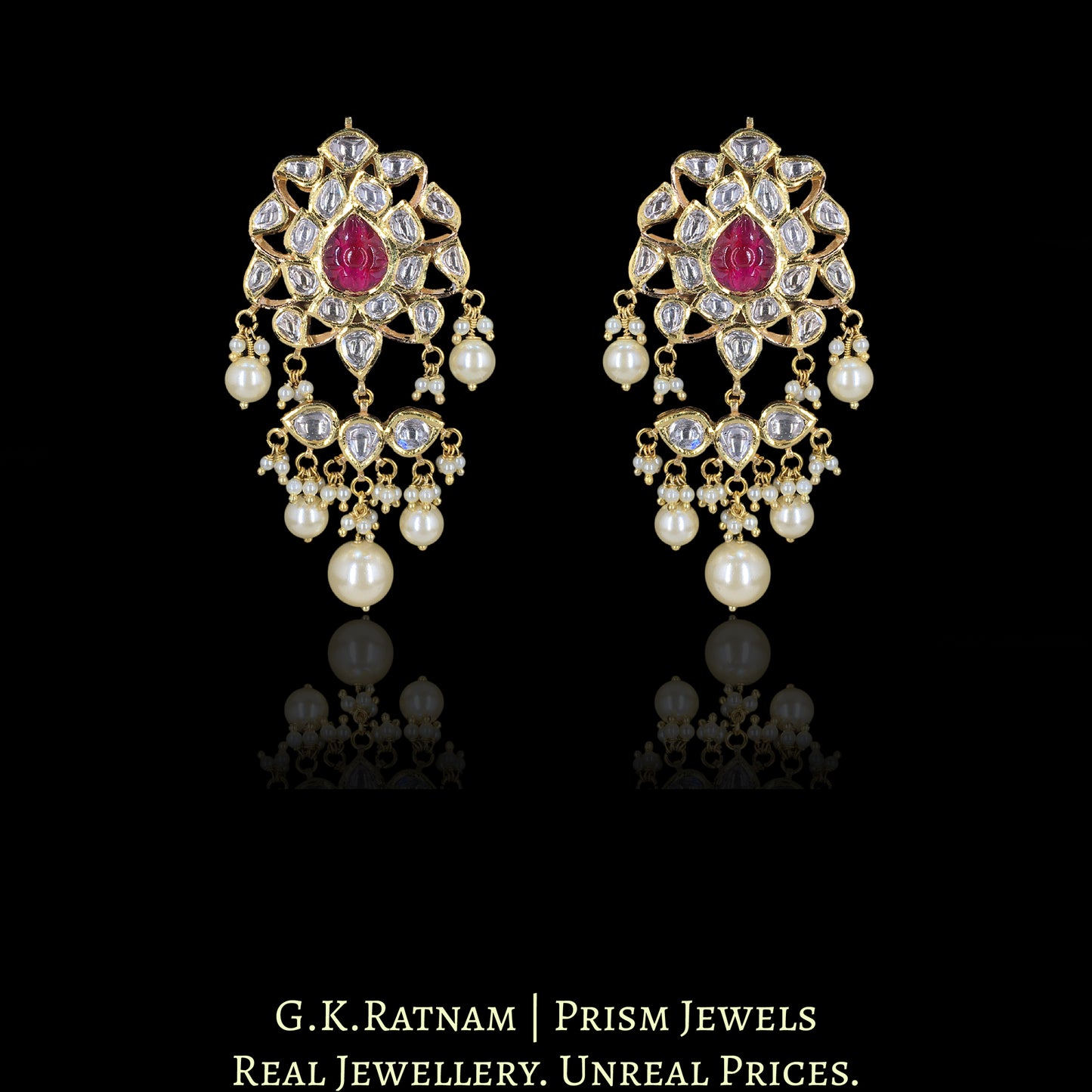 18k Gold and Diamond Polki Navratna Choker Necklace Set