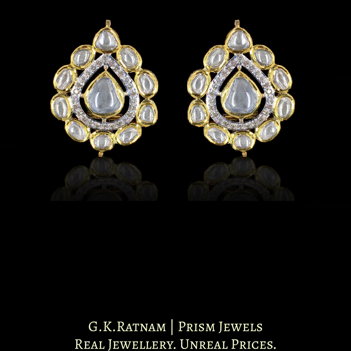 14k Gold and Diamond Polki fusion-style Long Necklace Set