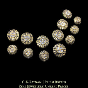 23k Gold and Diamond Polki antique-finish Sherwani Buttons for Men