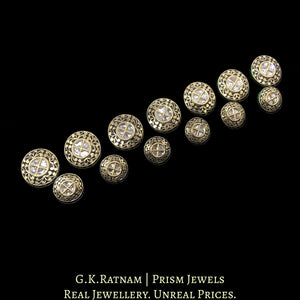 23k Gold and Diamond Polki antique-finish Sherwani Buttons for Men