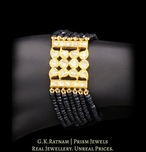 18k Gold and Diamond Polki Bracelet with Blue Sapphires - G. K. Ratnam