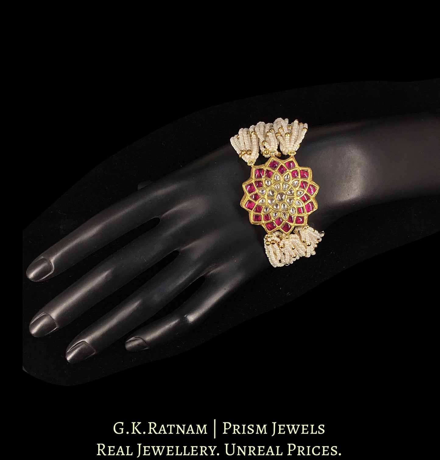 23k Gold and Diamond Polki watch-style Bracelet