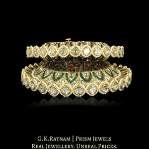 18k Gold and Diamond Polki Bangle Pair (Pacheli)