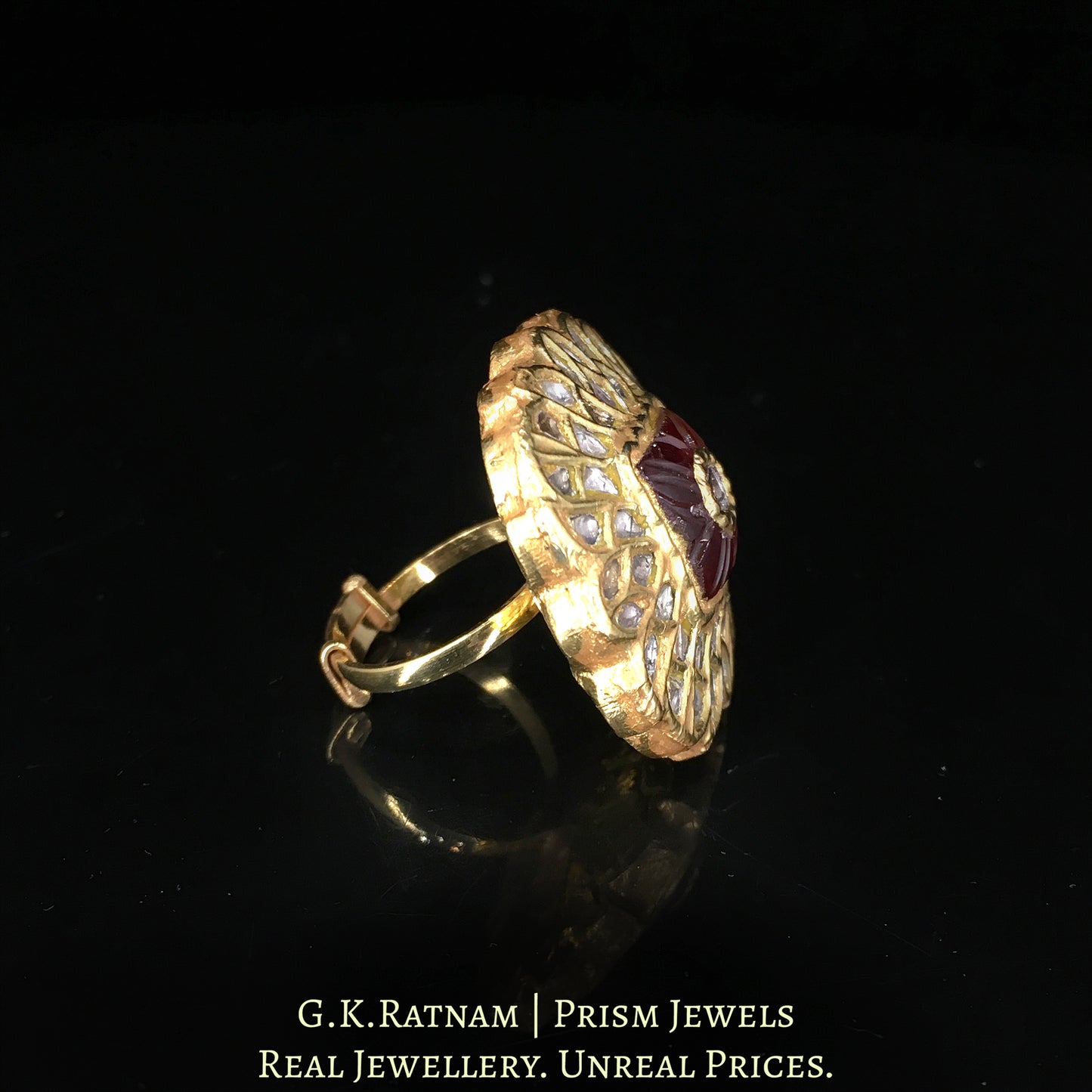 23k Gold and Diamond Polki Cocktail Ring