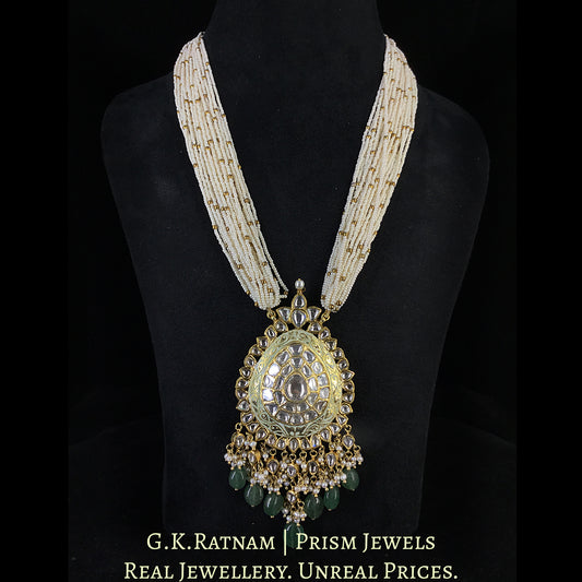 18k Gold and Diamond Polki Pendant Set - G. K. Ratnam
