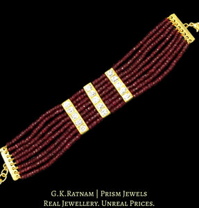 18k Gold and Diamond Polki Bracelet with 3 Sticks - G. K. Ratnam