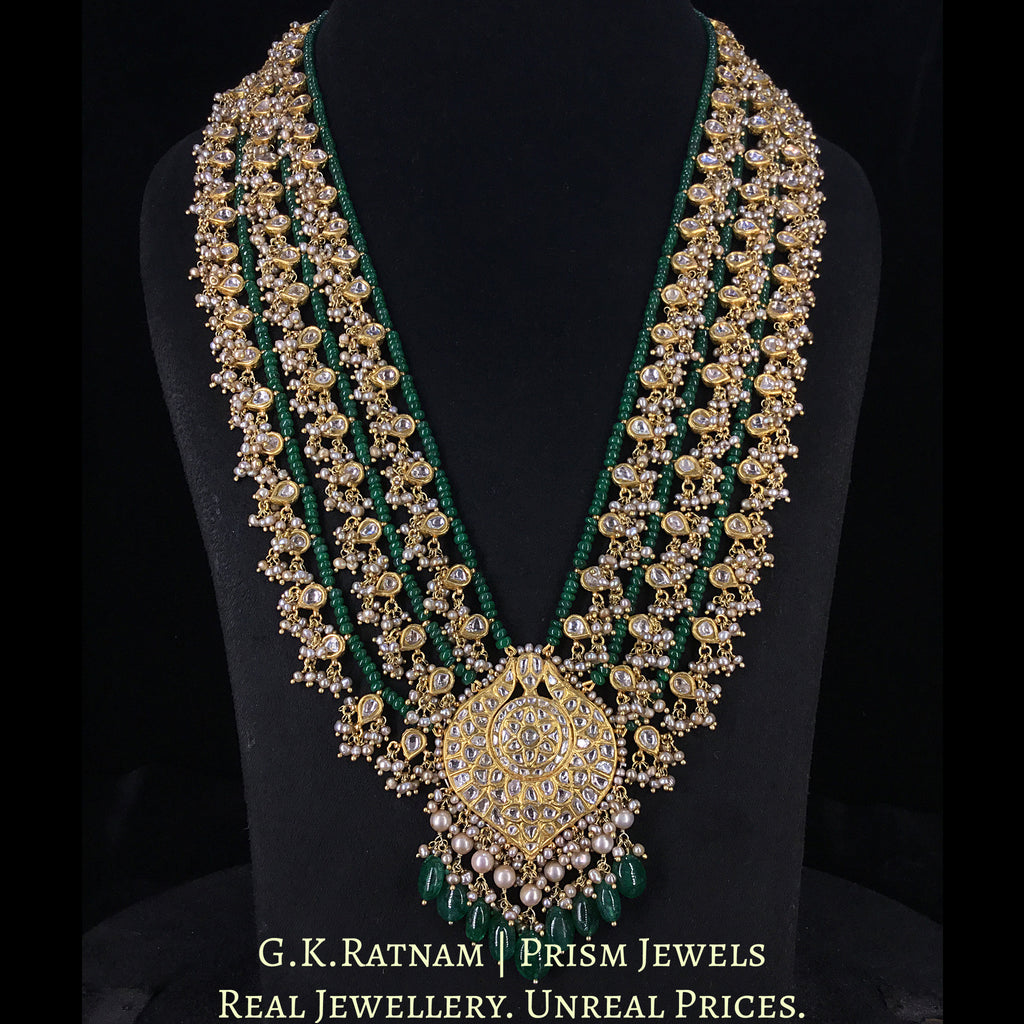 23k Gold and Diamond Polki Pendant with Patrihaar / Ranihaar