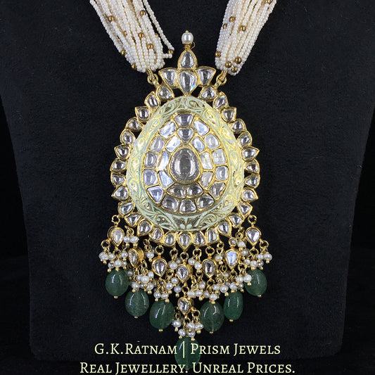 18k Gold and Diamond Polki Pendant Set - G. K. Ratnam