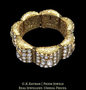 18k Gold and Diamond Polki Open Setting Bangle (Pacheli)
