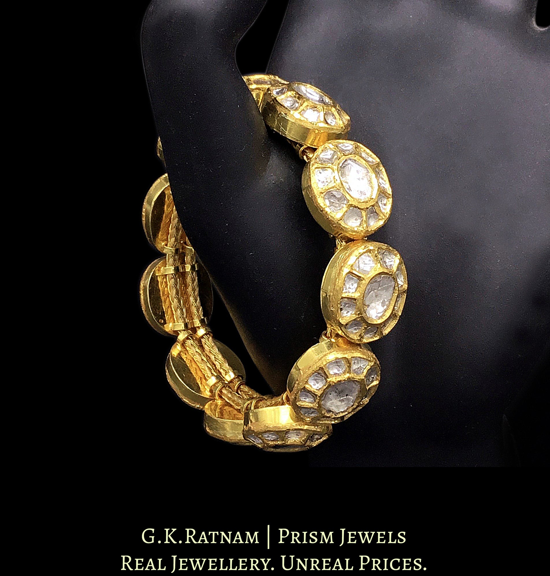 18k Gold and Diamond Polki Bracelet (Paunchi / Ponchi)