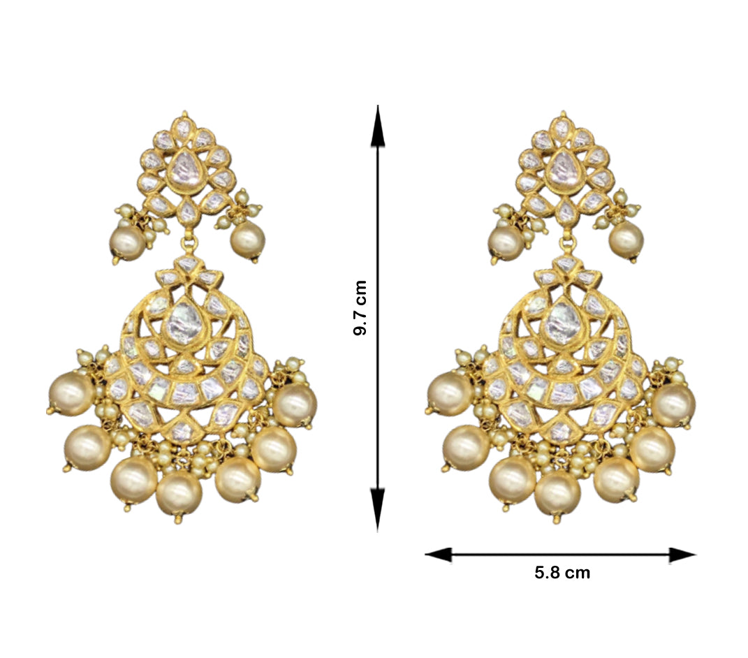 18k Gold and Diamond Polki Vintage Necklace Set with syndicate uncut diamonds