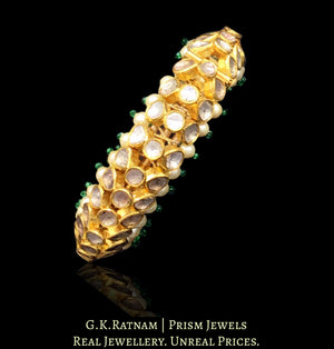 18k Gold and Diamond Polki Flexible Bracelet Pair (Paunchi / Ponchi)