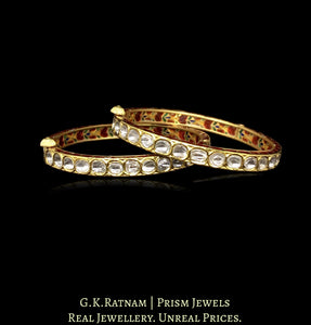 18k Gold and Diamond Polki Chudi Pair